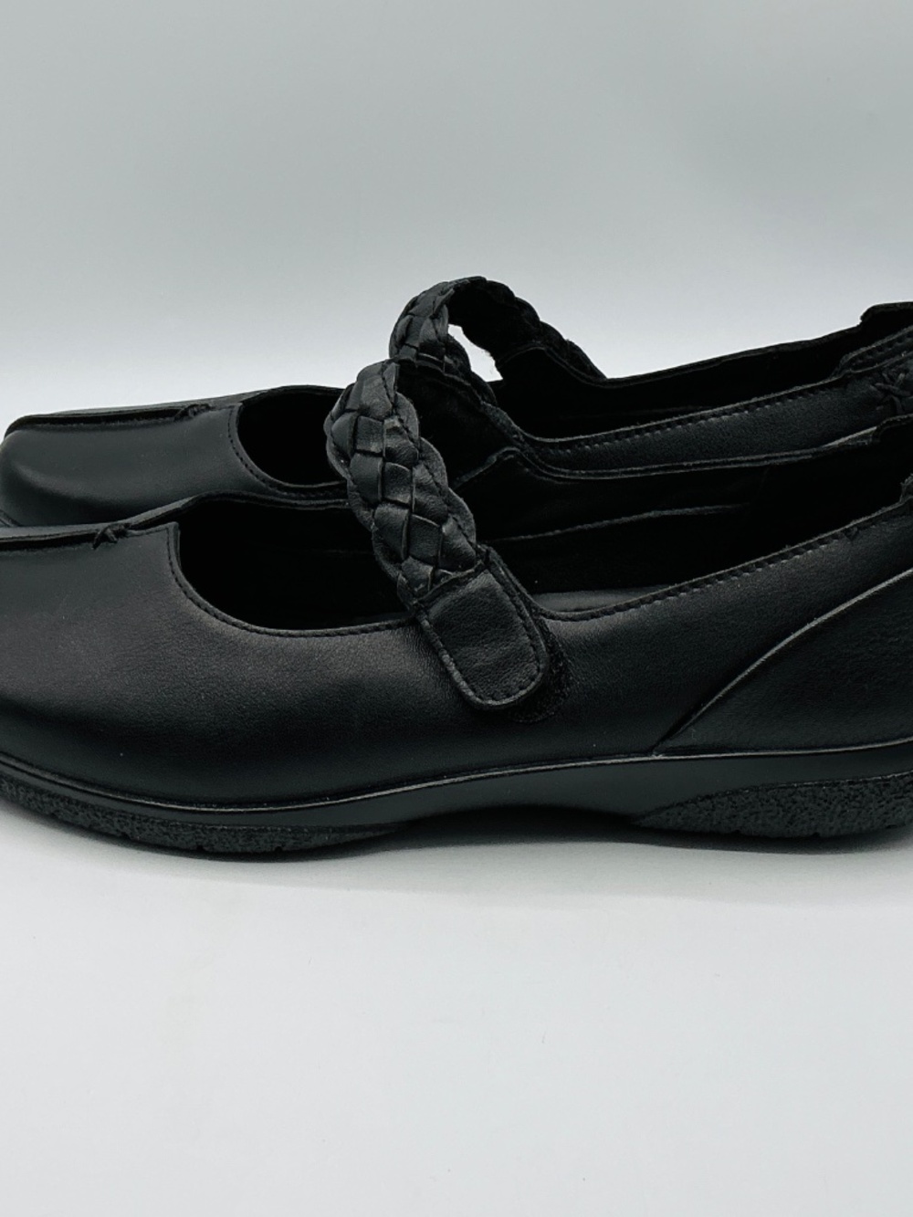 Hotter SHAKE Mary Jane Flats Women Size 11 Wide Black Leather England Shoes Goth - Picture 6 of 15